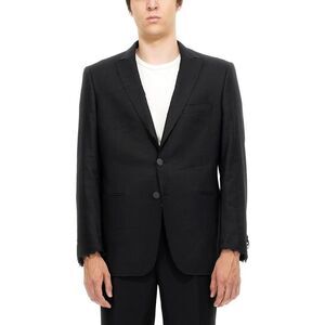 TONELLO Men's Distressed Lapel Blazer Men BLACK Outerwear